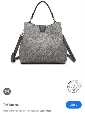 Tati Satchel Grey Leopard-Print Satchel